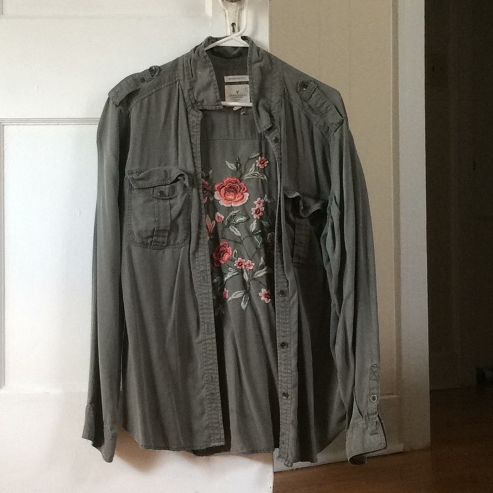 American eagle rose flannel